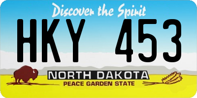 ND license plate HKY453