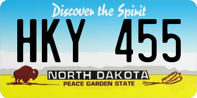 ND license plate HKY455