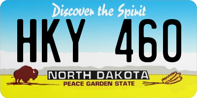 ND license plate HKY460