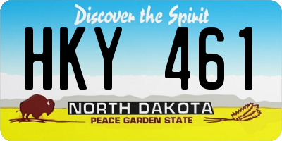 ND license plate HKY461