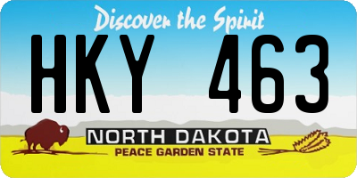 ND license plate HKY463