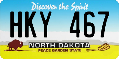 ND license plate HKY467