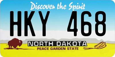 ND license plate HKY468