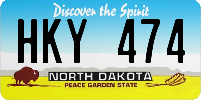 ND license plate HKY474