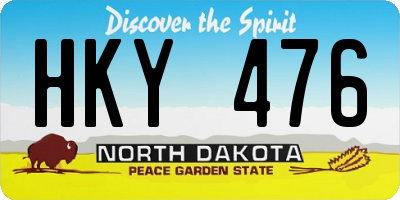 ND license plate HKY476