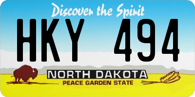 ND license plate HKY494