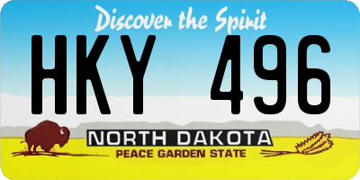 ND license plate HKY496