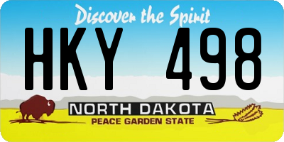 ND license plate HKY498