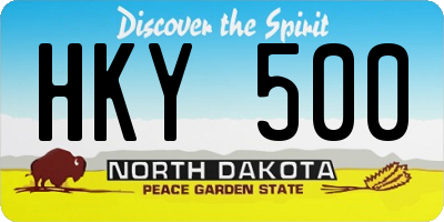 ND license plate HKY500