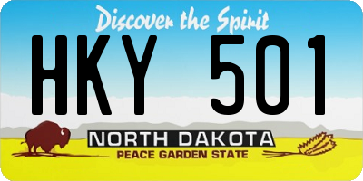 ND license plate HKY501