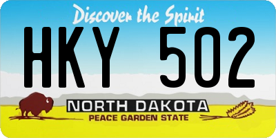 ND license plate HKY502