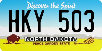 ND license plate HKY503