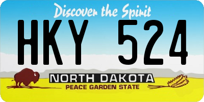 ND license plate HKY524