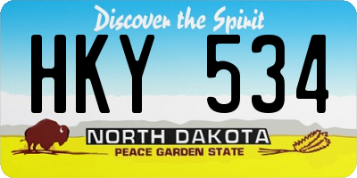 ND license plate HKY534