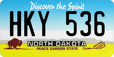 ND license plate HKY536