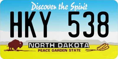 ND license plate HKY538