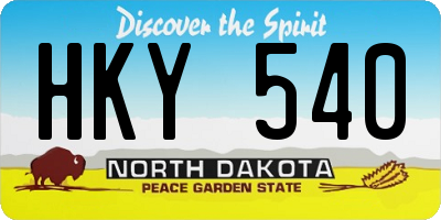 ND license plate HKY540