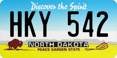 ND license plate HKY542