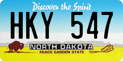 ND license plate HKY547