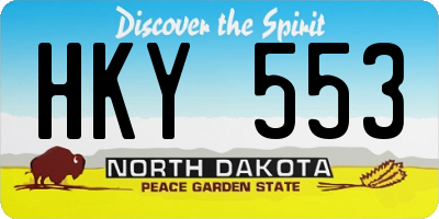 ND license plate HKY553