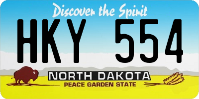 ND license plate HKY554