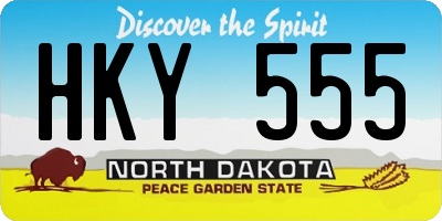 ND license plate HKY555