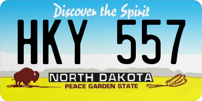 ND license plate HKY557
