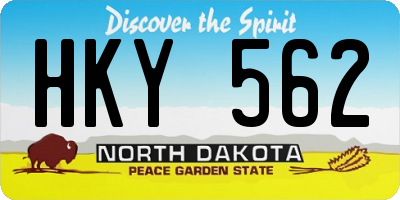 ND license plate HKY562