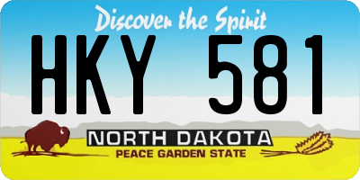 ND license plate HKY581