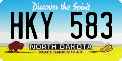 ND license plate HKY583