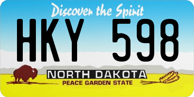 ND license plate HKY598