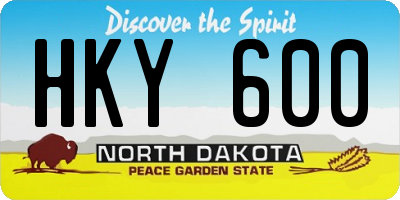 ND license plate HKY600