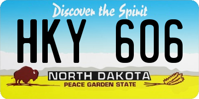 ND license plate HKY606