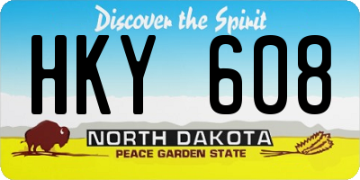 ND license plate HKY608