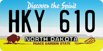 ND license plate HKY610