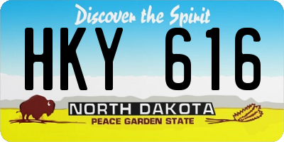 ND license plate HKY616