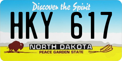 ND license plate HKY617