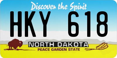 ND license plate HKY618