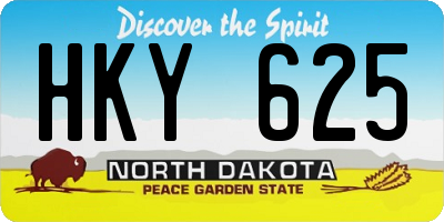 ND license plate HKY625