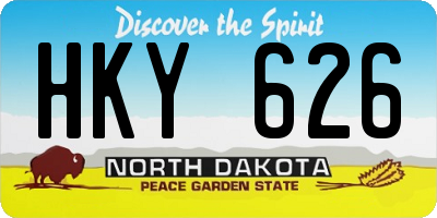 ND license plate HKY626