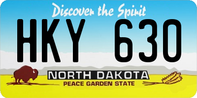 ND license plate HKY630