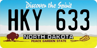 ND license plate HKY633