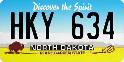 ND license plate HKY634