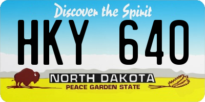 ND license plate HKY640