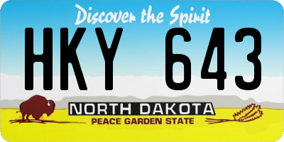 ND license plate HKY643