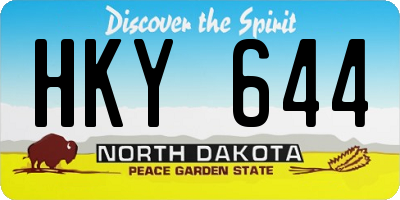 ND license plate HKY644