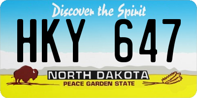 ND license plate HKY647