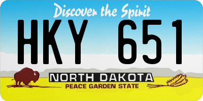ND license plate HKY651