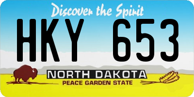 ND license plate HKY653