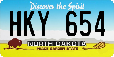 ND license plate HKY654